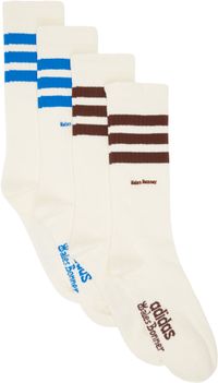 Wales Bonner Two-Pack Off-White adidas Originals Edition Stripe Socks