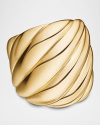 Sculpted Cable Ring in 18K Gold, 20mm