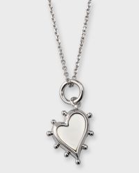 Sterling Silver Mother of Pearl Heart Pendant Necklace