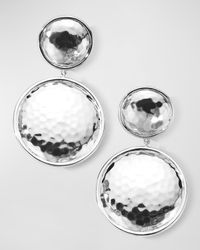 Large Snowman Clip Earrings in Sterling Silver