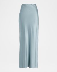 Chantel Straight Bias-Cut Satin Maxi Skirt