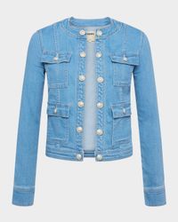 Yari Faded Collarless Denim Jacket