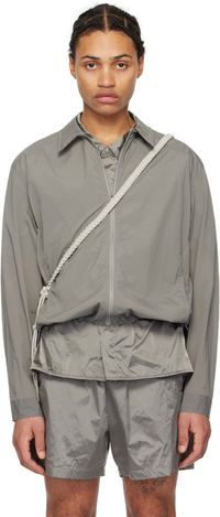 AMOMENTO Gray Zip-Up Shirt