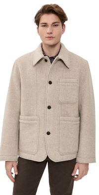 Billy Reid Felted Wool Chore Coat Dove Heather S