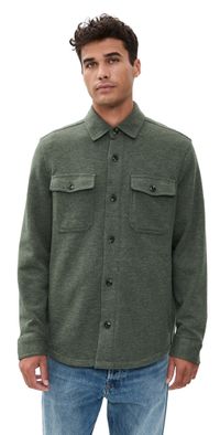 Faherty Inlet knit CPO shirt Olive Leaf Melange S