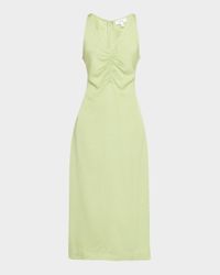 Pari Sleeveless Ruched Midi Dress