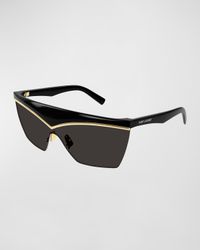 Logo Acetate Shield Sunglasses
