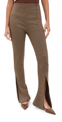 A. W.A. K.E. MODE Fitted Pants With Side And Frontal Slits Gingham 40