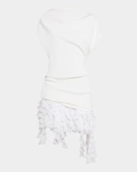 Kayla Draped Petal-Frill Mini Dress