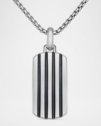 Men's Beveled Tag Pendant in Titanium, 35mm