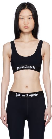 Palm Angels Black Logo Sport Bra