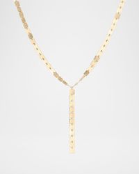 Laser Square Chain Lariat Necklace