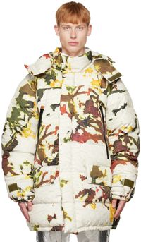 Dries Van Noten White Camo Down Jacket