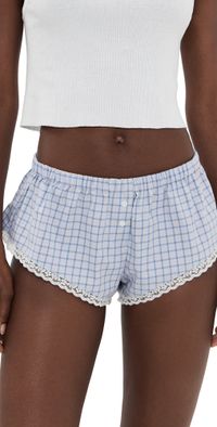 COUCOU The Boxette Shorts Blue Check L