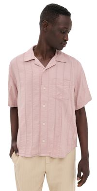 Corridor Striped Seersucker Short Sleeve Shirt Indigo M