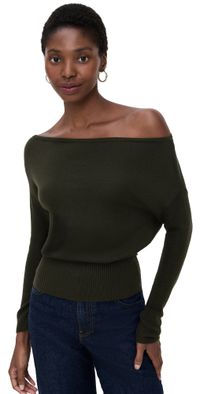 Ramy Brook Chance Sweater Deep Olive L