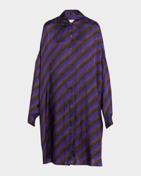 Dasia Striped Satin Oversized Shirtdress