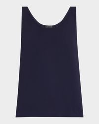 Scoop-Neck Stretch Silk Jersey Tank