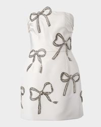 Crystal Bow Strapless Mini Dress