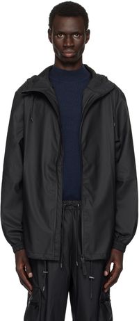 RAINS Black Storm Breaker Rain Jacket