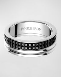 Quatre 18K White Gold Black Edition Large Ring