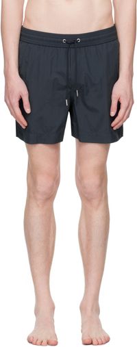 Maison Kitsuné Maillot de bain bleu marine à logo Flash Fox
