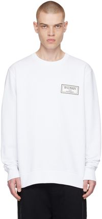 Balmain White Patch Sweatshirt