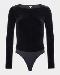 Seraphine Long-Sleeve Velvet Bodysuit