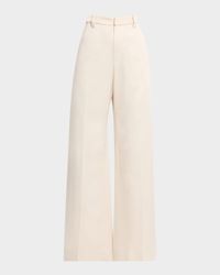 Satin Cady Wide-Leg Pants