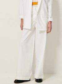 Sessun - Pantalon large taille haute en coton - Taille 42 - Blanc