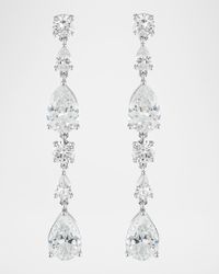 Round and Pear Dangle Glam-Post Earrings