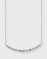 18k White Gold 13 Round Diamond Smiley Necklace, 18"L, 1.76tcw