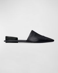 Leather Toe-Ring Ballerina Mules