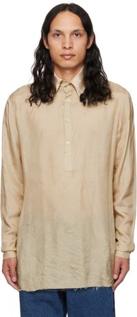 Edward Cuming SSENSE Exclusive Beige Fitted Polo