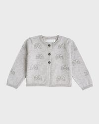 Kid's Angel Wing Pointelle Cardigan, Size 3M-24M