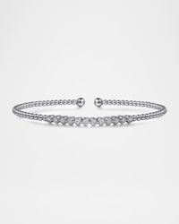 14K White Gold Bujukan Bead Diamond Bangle