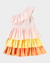 Girl's Cora Tiered Tricolor Dress, Size 7-12