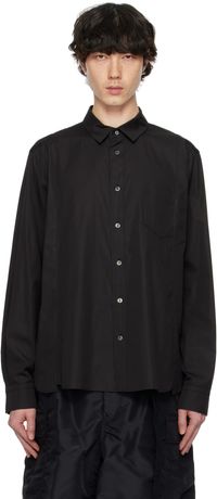 sacai Black Cotton Poplin Shirt