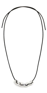 AGMES Small Astrid Pendant Necklace Sterling Silver/Black Cord One Size