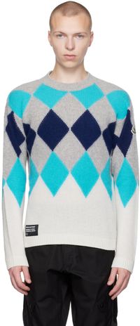 Moncler Genius 7 Moncler FRGMT Hiroshi Fujiwara Blue & Gray Sweater