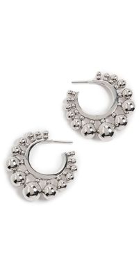 Elsie Frieda Small Graduated Ball Hoops Silver One Size