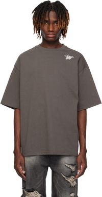 We11done T-shirt gris à logo WD