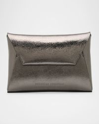 Duo Metallic Leather Pouchette Crossbody Bag