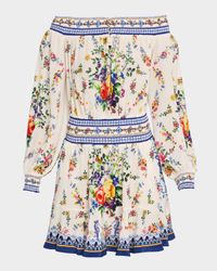 Tiles Darls Off-Shoulder Mini Dress