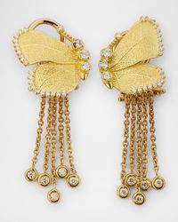 18K Yellow Gold Diamond Half-Wing Earrings