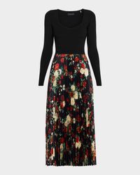 The Mave Mixed Media Midi Dress