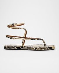 Hydra Snake-Embossed Strappy Sandals