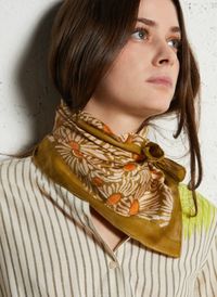 Apaches Collections - Foulard carré à motifs - Taille Unique - Vert