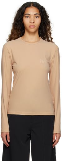MM6 Maison Margiela Beige Printed Long Sleeve T-Shirt