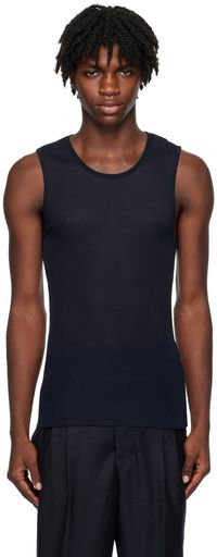 AMI Paris Navy Long Tank Top